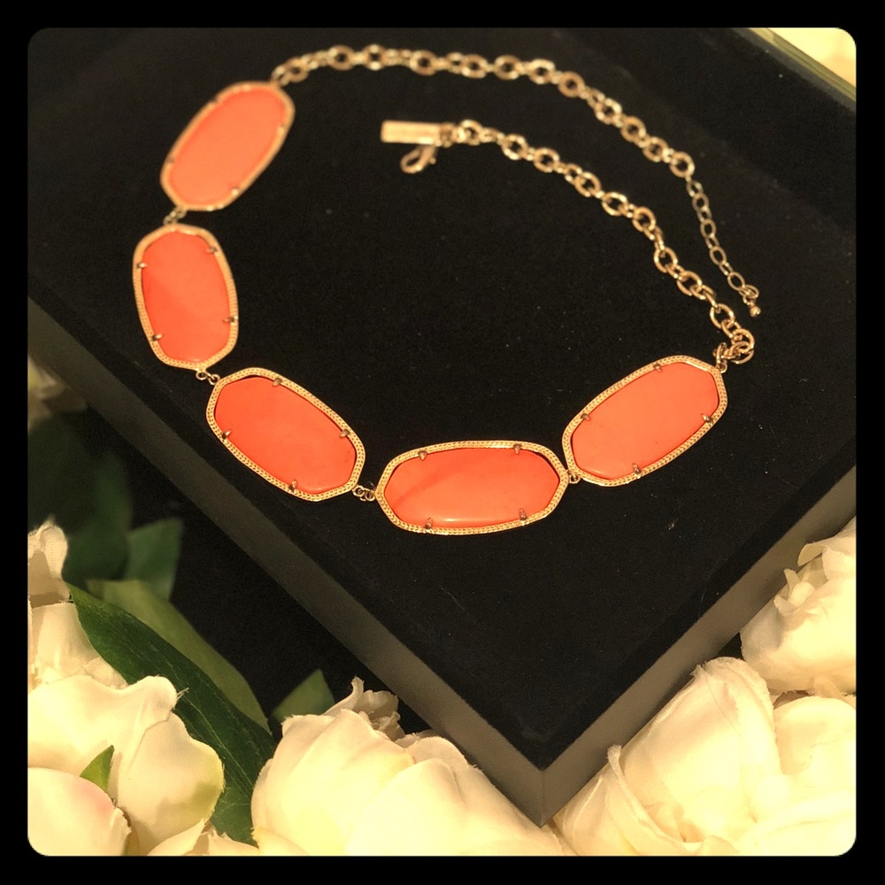 Kendra Scott Coral and Gold Short Necklace